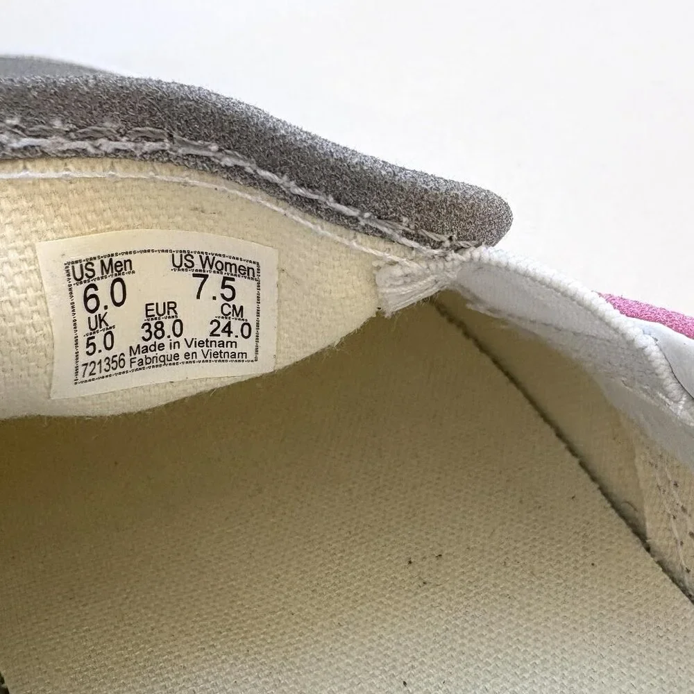 Vans Classic Slip On Canvas Sneakers Prism Pink Drizzle Gray Colorblock Size 7.5
